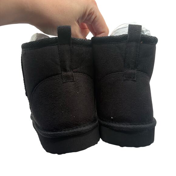 Stitch Fix MIA Bearpaw Shorty Black SZ 9 Suede Ankles Boots Bootie Shearling - Picture 3 of 7